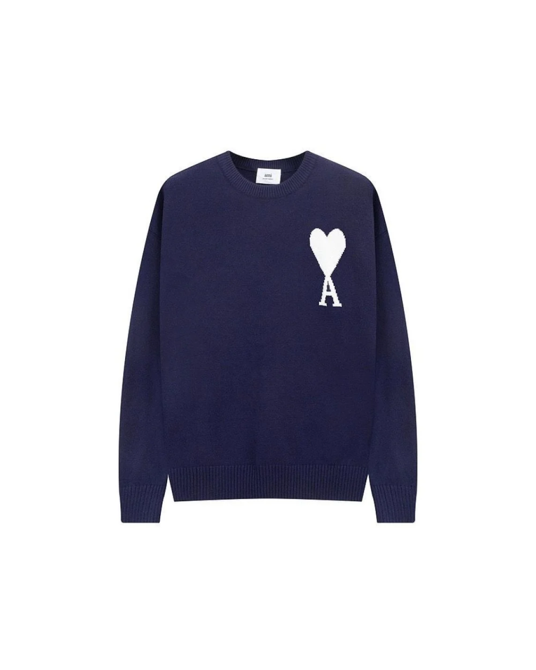 Ami Paris Ami De Coeur Merino Wool Oversized Crewneck Sweater