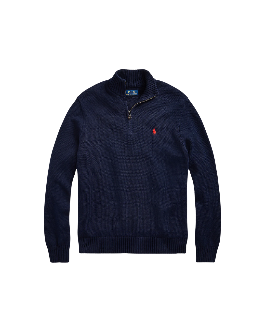 Polo Ralph Lauren COTTON QUARTER-ZIP MOCKNECK SWEATER - Jumper - hunter navy